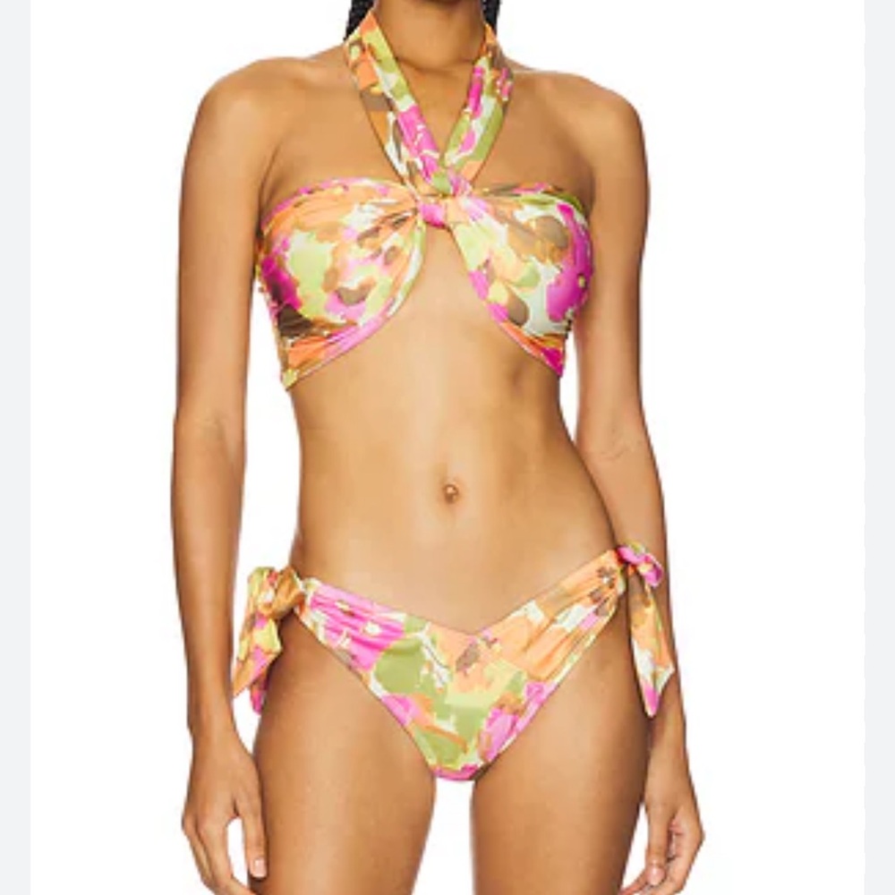 Free People Pink and Orange Floral Bikini - Picture 2 of 4
